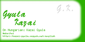 gyula kazai business card